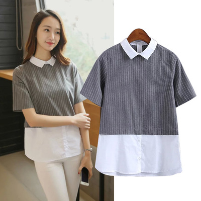 时尚新风尚 ZYRA1692春夏假两件套头衬衫引领女装批发潮流